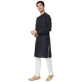 thumbnail image 3 of In-Sattva Men's Majestic Pinstriped Bejeweled Designer Indian Kurta Tunic; Midnight Navy; MD, 3 of 6