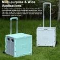 thumbnail image 4 of Mistaha Portable Folding Shopping Cart with Telescopic Pull Bar and Smooth Pulleys | Multi-functional Storage Box for Outings and Camping - Black, Two-Wheel Version, 4 of 6