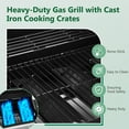 thumbnail image 4 of 4-Burner Gas Grill with 4 Universal Wheels & Bottle Opener, 40000BTU Outdoor Grill with Side Table for Camping, Black & Sliver, 4 of 9
