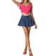thumbnail image 2 of Falda Mini de Mezclilla para Mujeres INSPIRE CHIC, Falda de Jean Plisada Casual, Azul M, 2 of 6