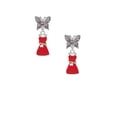 thumbnail image 2 of Delight Jewelry Silvertone Red Dress Silvertone Antiqued Butterfly Post Earrings, 2 of 4