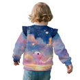 thumbnail image 3 of Xoenoiee Axolotl Star Cloud Print Baby Girl Oversized Sweatshirt Ruffle Long Sleeve Crewneck Pullover Sweater Tops Toddler Fall Clothes, Size 7-8 Years, 3 of 7