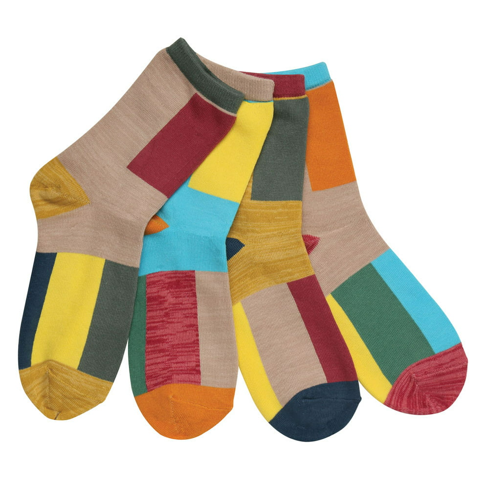 Catalog Classics - Mix & Match Color-Blocked Socks - Four Individual ...