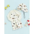 thumbnail image 5 of Loicainy Baby Toddler Boy Swimwear Set, 3 6 12 24 Months 2T 3T Whale Print Long Sleeve Rash Guard Swimsuit Sun Hat Toddler Bathing Suit Outfit, 5 of 9