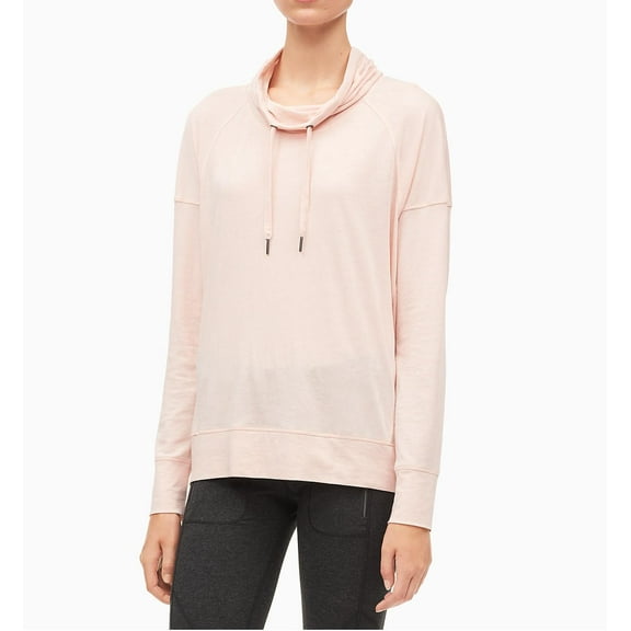 Calvin Klein Womens Cowl Neck Drop Shoulder Pullover Top,Frosting,S