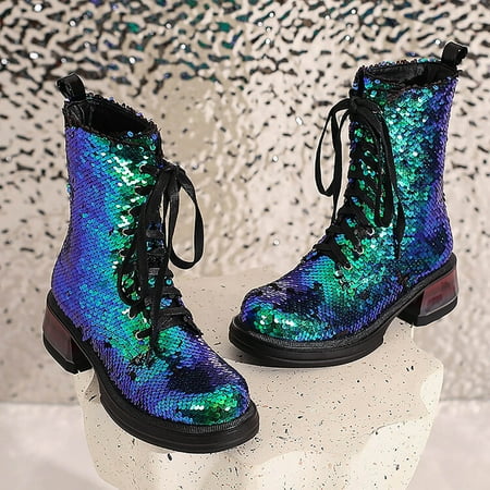 

Cathalem Women Ankle Boots Fashionable Foreign Trade Sequins In Autumn And Winter Cool Comfortable Women Wedge Booties And Boots A 8.5