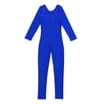thumbnail image 4 of Jowowha Youth Big Girls' Classical Long Sleeves Full Length Gymnastics Dance Jumpsuit Unitard Leotard Royal Blue 3XL, 4 of 5