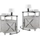 thumbnail image 1 of JJUN Farmhouse Nightstand Set of 2 with Charging Station, Rustic End Table Bedroom with Storage Living Room Side Table Grayish White Night Stand Industrial Bedside Table, 1 of 16