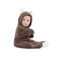 thumbnail image 2 of Esho Newborn Baby Boys Girls Fleece Hooded Romper Jumpsuit Infant Winter Warm Bodysuit Outfits Clothes, 2 of 8