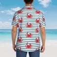 thumbnail image 4 of Kdxio Mignons Crabes Rouges avec Imprimé Nautique Chemises Hawaïennes pour Hommes Femmes, Été Hawaïen Manches Courtes Décontracté Coupe Ample Boutonnée, Petit, 4 of 7