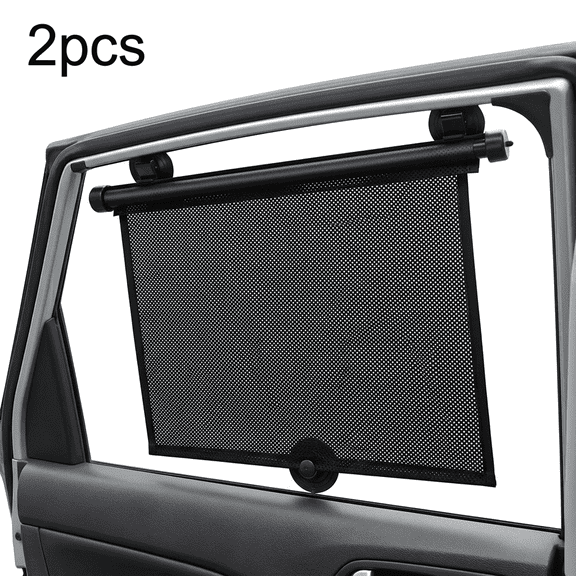 ROSEXIXI Car Window Shades 2 pcs 15x17 Inch Retractable Side Window Sun Shade Roller UV Protection Automotive Sunshades With Suction Cups Mesh Cover In Most Vehicles SUVs Sedans Minivans