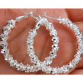 thumbnail image 3 of Hoop Earrings for Women – Shiny Silver Plated Rhinestone Hoops – Fashionable & Durable Earrings for Daily Wear & Events, 3 of 7
