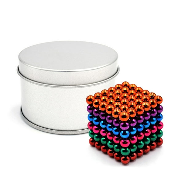 600+ Imanes De Colores Y 4 Bolas Magnéticas | Set Descompresión Con Caja De Hierro | Regalo Anti-estrés