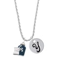 thumbnail image 1 of Delight Jewelry Silvertone Blue Prescription Bottle Silvertone Script Initial Disc - Y - Charm Necklace, 20"+3", 1 of 4