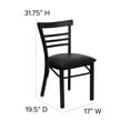 thumbnail image 5 of Emma + Oliver Black Three-Slat Ladder Back Metal Dining Chair - Black Vinyl Seat, 5 of 11