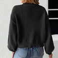 thumbnail image 4 of Qulqfy Trendy Women Cardigan Sweater Open Front Black Knit Lantern Sleeve with Bows Shirts Light Weight Sweater for Women L, 4 of 5