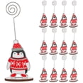 thumbnail image 1 of MasteelfCA 12pcs Chic Christmas Holder Penguin Patterned Message Folder Photo Clip Christmas Party Note Clip for Hone Office, 1 of 7