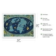 thumbnail image 2 of Global World Route Map - France - Planisphere - Vintage Airline Travel Poster by Lucien Boucher c.1962 - Bamboo Fine Art 290gsm Paper Print (Unframed) 24x32in, 2 of 4
