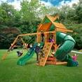 thumbnail image 3 of Gorilla Playsets Mountaineer Wooden Swing Set with Wood Roof, Extreme Tube Slide, and Built-in Picnic Table, 3 of 18