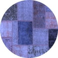thumbnail image 1 of Ahgly Company Indoor Round Patchwork Blue Transitional Area Rugs, 3' Round, 1 of 4