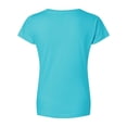 thumbnail image 2 of LAT Women 100% Cotton Jersey V-Neck Short Sleeve Tee (3507) Caribbean, S, 2 of 4