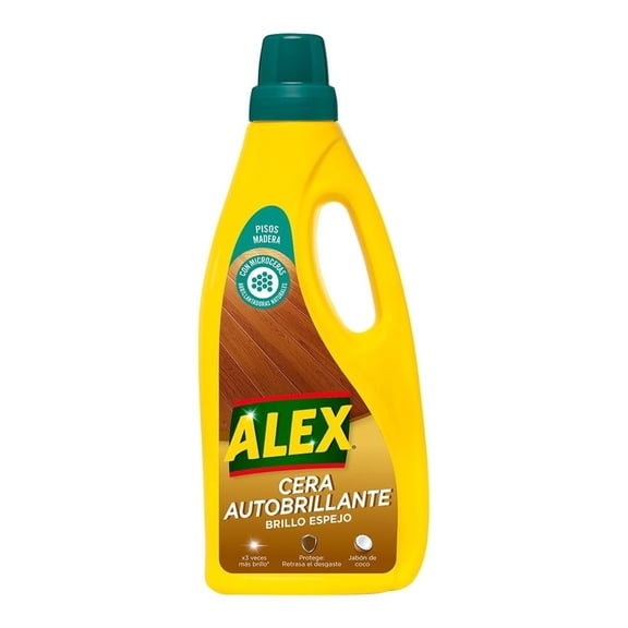 Cera para piso de madera Alex   autobrillante de 750 ml