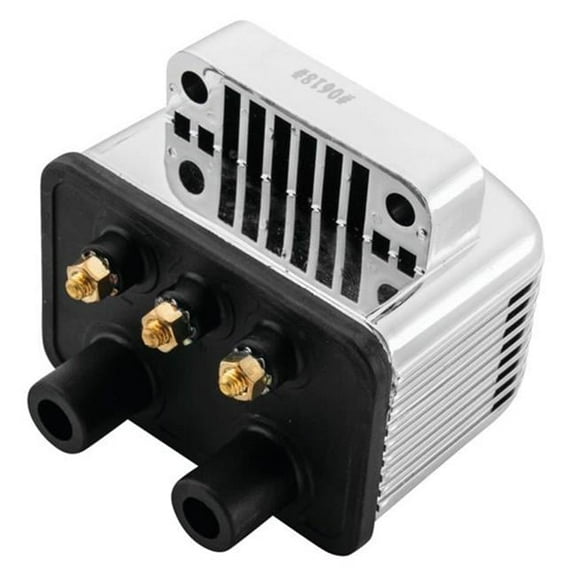 Twin Power Big Twin and XL Custom Application Ignition Coil Chrome Single Fire Dual Output 3 ohm