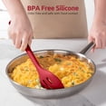 thumbnail image 2 of 600°F Heat Resistant Slotted Spoon: U-Taste 13.6in Solid Kitchen Cooking Spoon, Nonstick BPA Free Large & Long Rubber Utensil for Mixing, Serving, Stirring, Basting, Frying, Draining (Red), 2 of 10