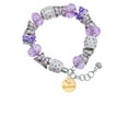 thumbnail image 2 of Delight Jewelry Goldtone Te Quiero Disc Purple Butterfly Bead Charm Bracelet, 7"+1" Extender, 2 of 5