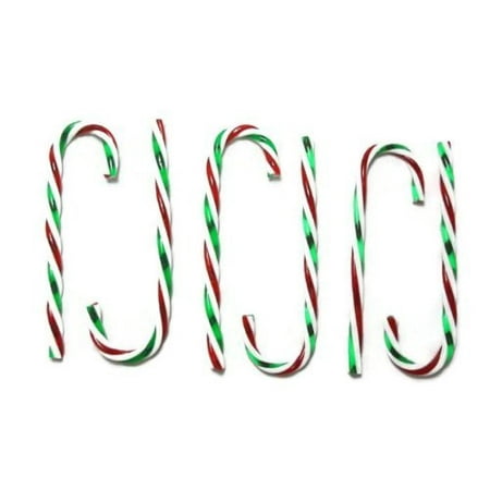 Plastic Candy Cane Ornaments, Green, Red and White -6-ct. Packs By Christmas