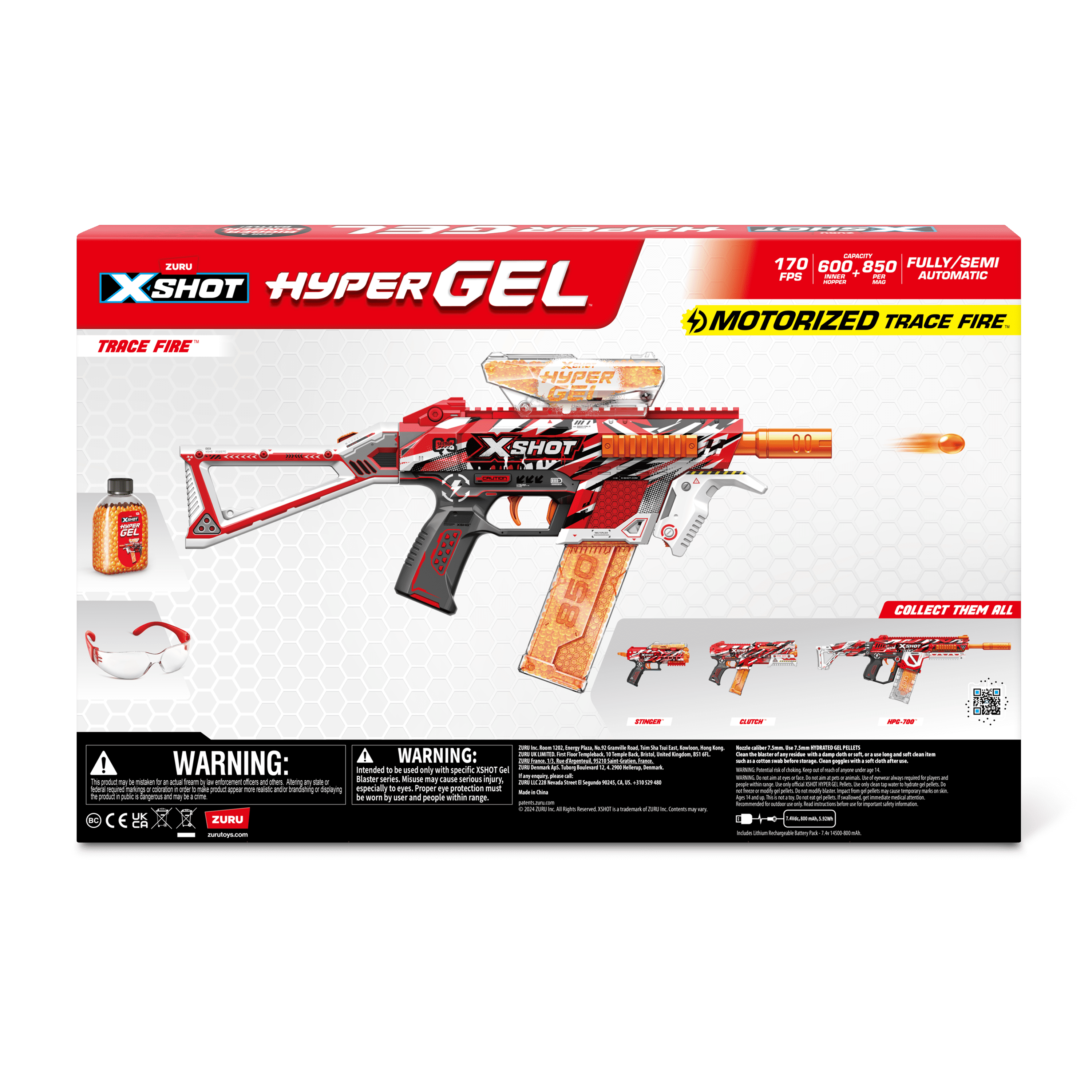XSHOT Hyper Gel Trace Fire Blaster, Outdoor, (10,000 Hyper Gel Pellets) by ZURU, Ages 14+
