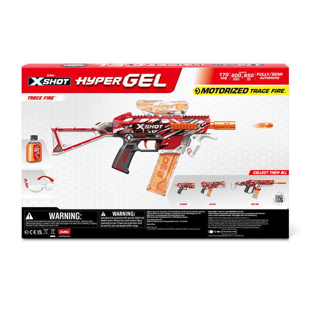 XSHOT Hyper Gel Trace Fire Blaster, Outdoor, (10,000 Hyper Gel