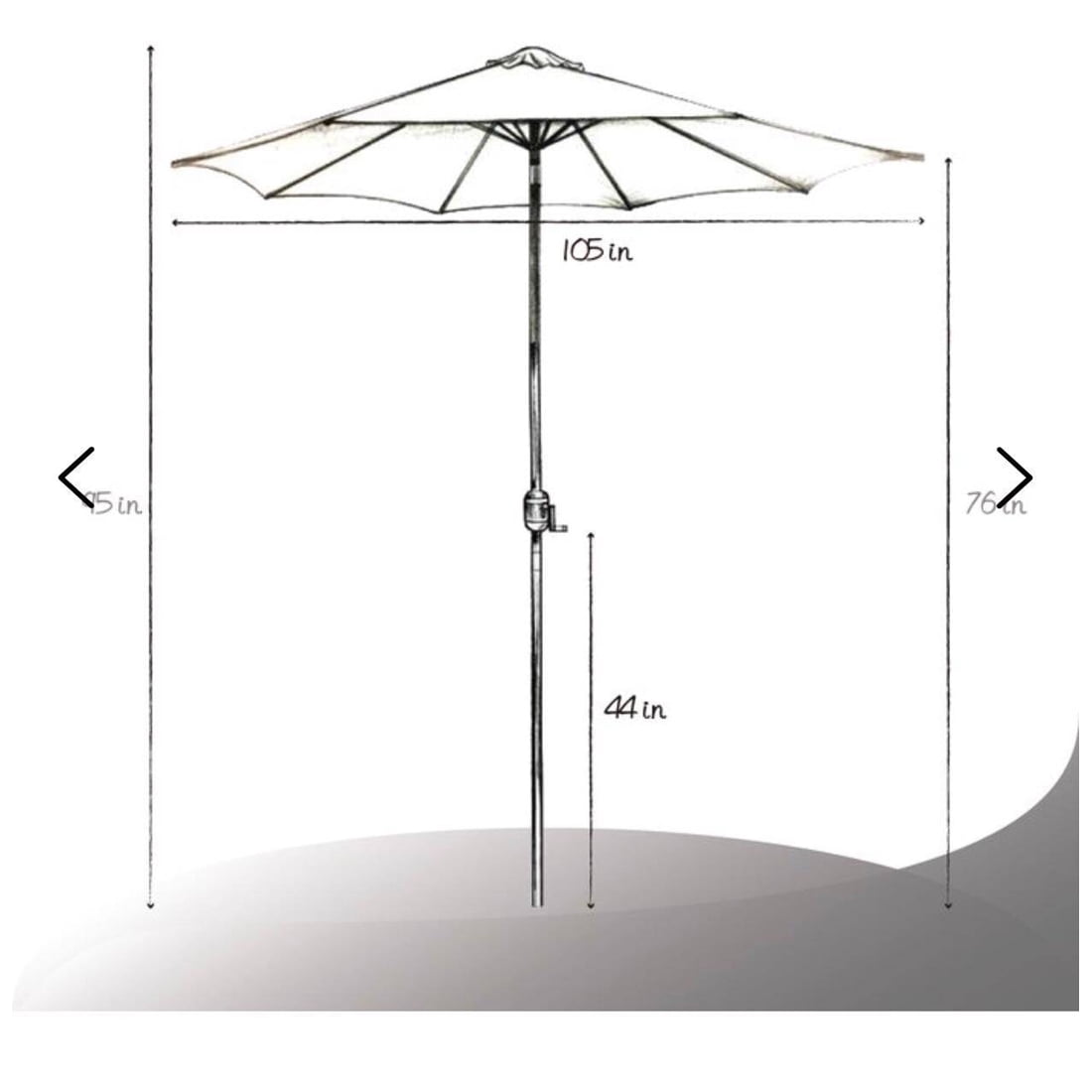 8' Patio Umbrella Outdoor Table Umbrella with 8 Sturdy Ribs (Red), DSF Patio