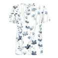 thumbnail image 4 of Women's Tops Under $10 Free Shipping Summer Short Sleeve Print Short Sleeve V-Neck Blouses, 4 of 4
