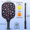 thumbnail image 4 of Pickleball Paddles Set,Pioneer Flower Floral Print Pattern Fiberglass Surface Pickleball Racket Set with 2 Indoor Outdoor Pickleball Balls and Pickleball Bag,Pickle-ball Equipment, 4 of 6