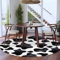 thumbnail image 3 of Round Rugs 6 Ft, Cow Printed Non Slip Area Rugs for Kitchen Bedroom Entryway, Farmhouse Black White Animals Textured Washable Carpet Runner Rug Floor Mats for Bedroom Home Decor, 3 of 8