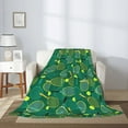 Adobk Tennis Rackets and Balls Print Blanket Super Soft Flannel Throw