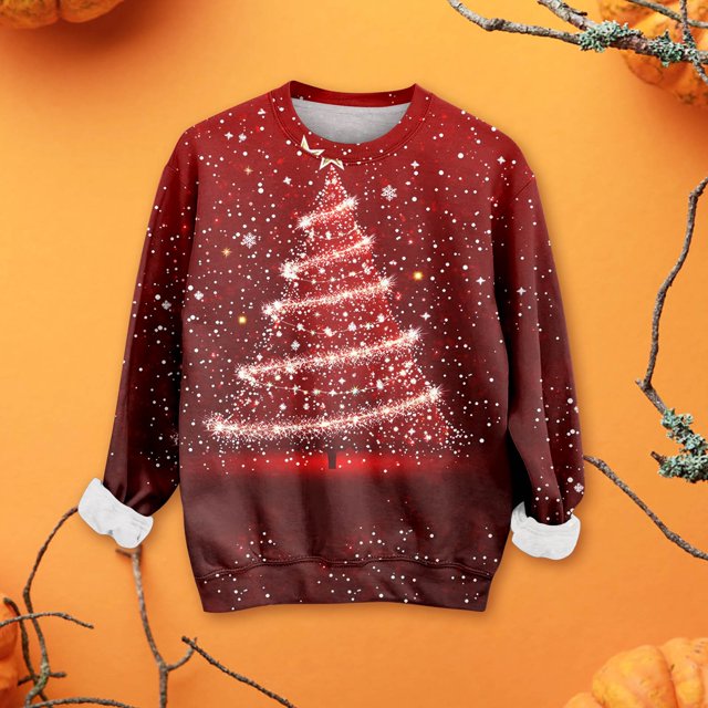 Chandails de Noël pour Femmes 2025 Col Rond Hiver Mignons Pulls