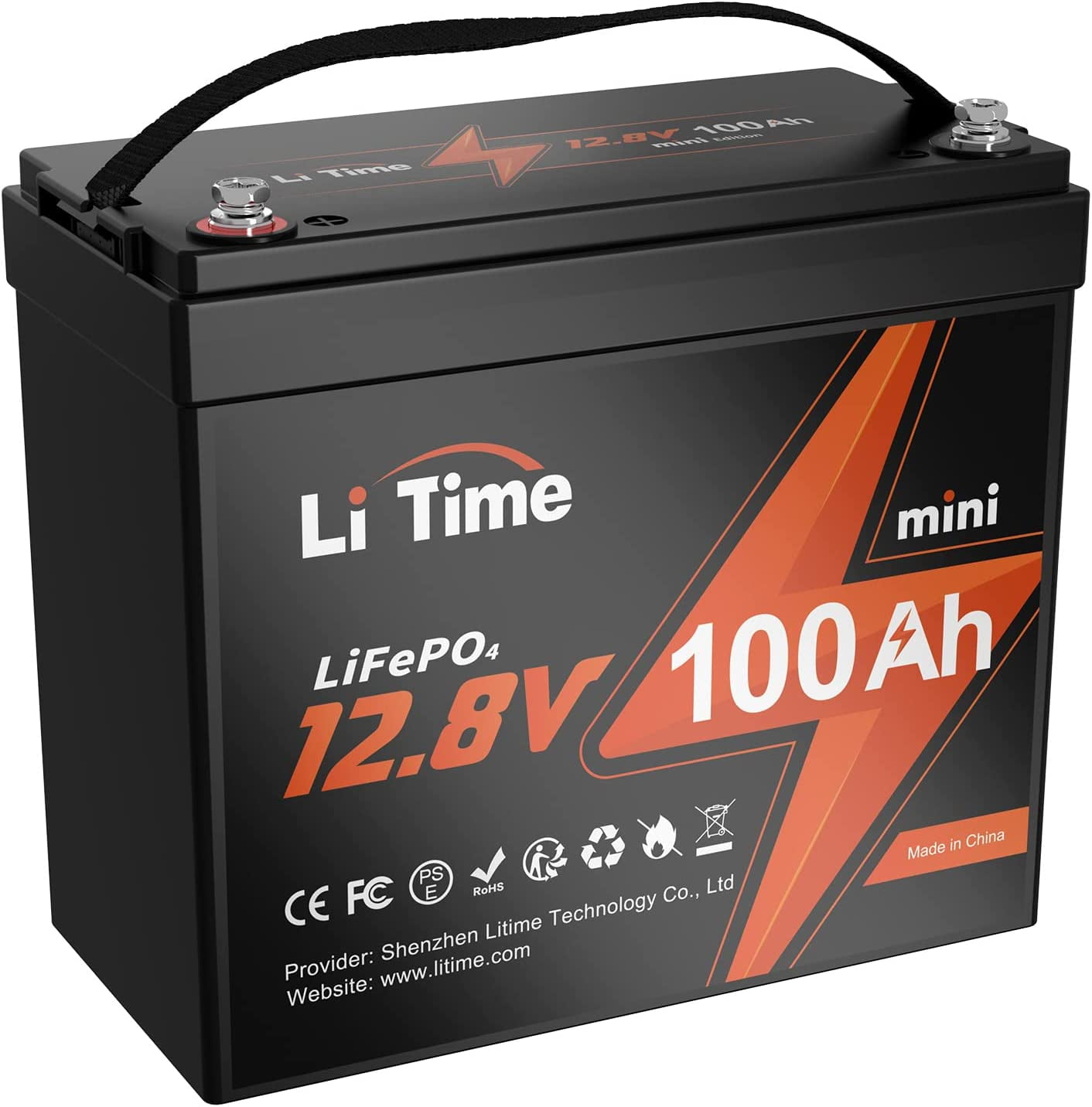 LiTime 12V 100Ah MINI LiFePO4 Lithium Battery, upgraded 100A BMS