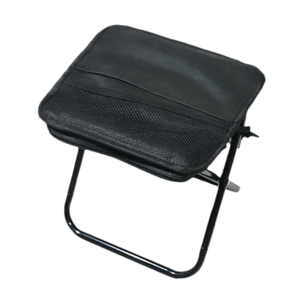 Taburete plegable para acampar, portátil, ligero y compacto, con bolsa de transporte, silla pequeña para pescar, para picnic, viajes y actividades al Negro