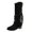 Black, variant on Women's Mid - Calf Motorcycle Boots, 3-5CM - Heel Thick - Sole Retro Cowboy Boots with Side Zipper & Tassels, Vintage Fashion Footwear