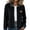 Black, variant on Edvintorg Women's Coats Color Block Long Sleeve Lightweight Jacket Fall Collared Zip up Outerwear with Pocket Plus Size Trendy Womens Clothes White S-3XL