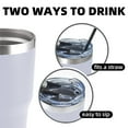 thumbnail image 6 of Cojamesnel Stainless Steel Tumbler with Lid and Straw - Double Wall Vacuum Insulated Travel Mug Powder Coated Coffee Cup for Hot & Cold Drinks, White - 30oz, 6 of 6