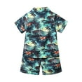 thumbnail image 4 of Boys Clothes Baby 2PCS Shorts Set Kids Summer Cotton Button Down Printed Short-sleeved Beach 6M 12M 18M 24M 3T 4T Top And Sleep Sleepwear 2Pc Pjs T Shirt Pullover Tops, 4 of 7