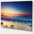 thumbnail image 2 of Designart 'Beautiful Sunrise over Blue Sea ' Seashore Canvas Art Print, 2 of 3