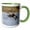 Green/White, variant on 3drose, Gadwall Drake Flying, 11oz Two-tone Yellow Mug