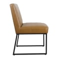 thumbnail image 4 of HomePop Chaise de Salle à Manger Moderne Cannelée en Similicuir Brun de 20,5 Po, 4 of 10