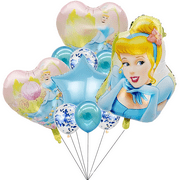 10 Pcs Cinderella Princess Aluminum Foil Balloons Set for Birthday Decoration Theme Celebration