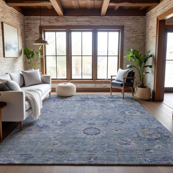 Addison Rugs Mayfield Premium Machine Washable Traditional Global Sky Rectangle Rug, 10' x 14'