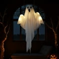thumbnail image 5 of Halloween Hanging Light up Ghost with Spooky Purple LED Light, 31.5" Yellow Ghosts, Halloween Hanging Decoration for Front Yard Patio Lawn Garden Party Decor Indoor Outdoor (2PC), 5 of 7